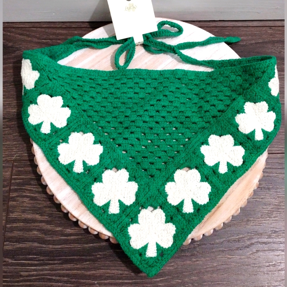 Crochet Head Scarf/Bandana/Headbands/Hair Scarf Patrick's Day Lucky